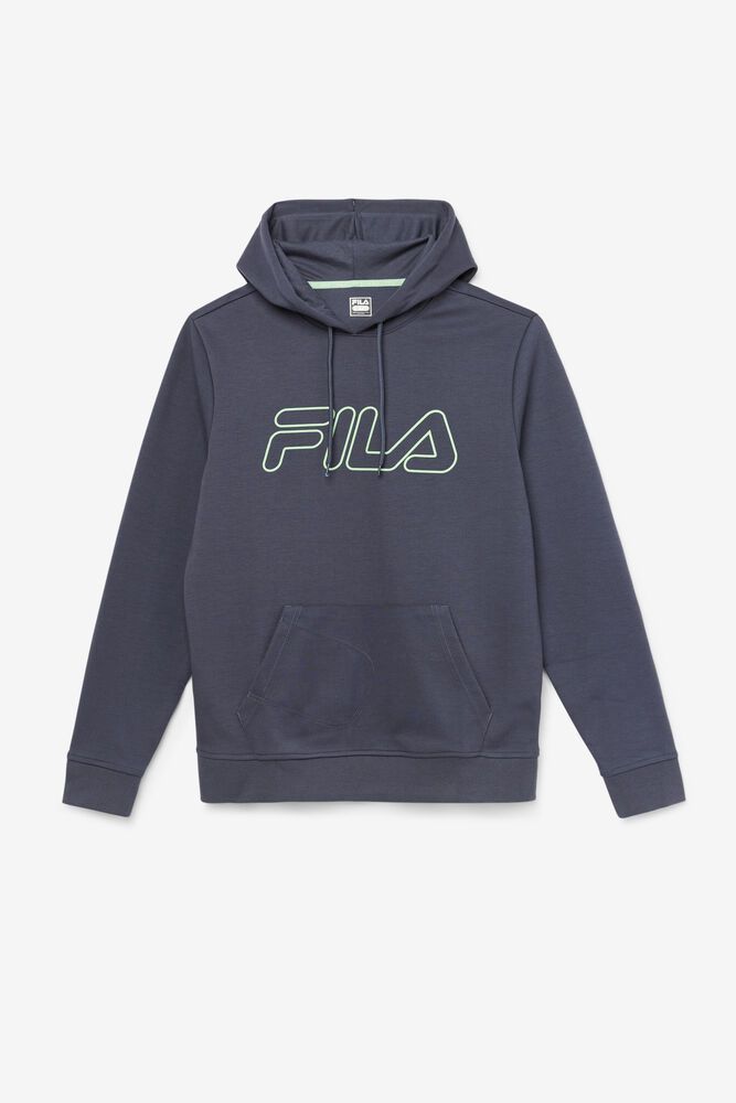 Fila Leonidas Grey Hoodie Mens - NZ 76128-RQHC